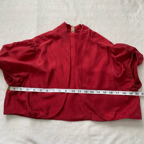 Seven7 - 100% Silk Red Cropped Shawl - Picture 6 of 8